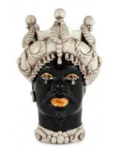 Testa di moro Kore bianco antico volto nero lucido 2