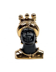 Testa di Moro Piccola Movimento Nero Satinato Oro Zecchinlo